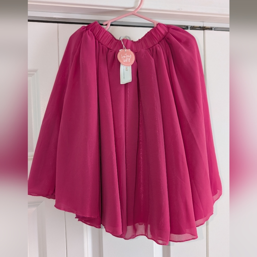 Bailey's Blossoms Vibrant Pink Chiffon Skirt